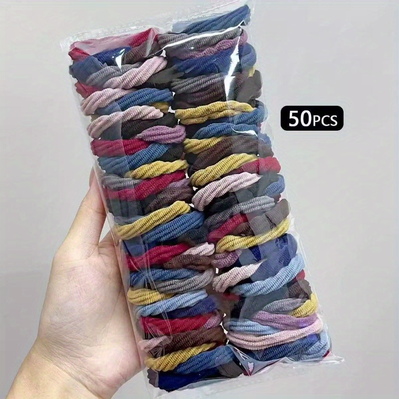 Travel Accessories For Elderly - 50 Élastiques à Cheveux en Satin