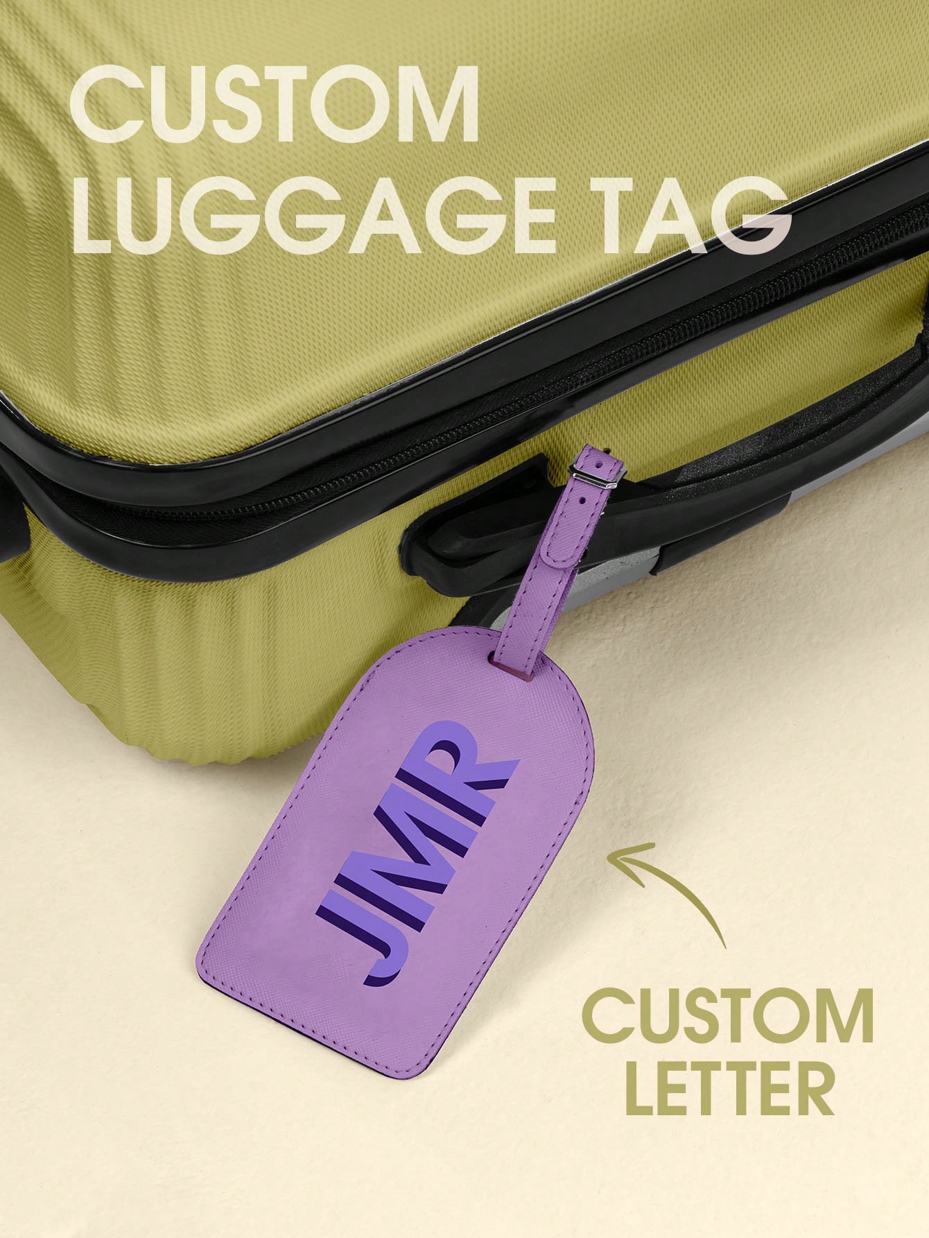 Travel Accessories Gifts - Étiquette de bagage personnalisée avec initiale,