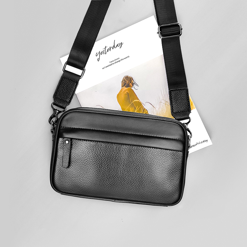 Travel Accessories Tech - Sac à bandoulière en cuir véritable