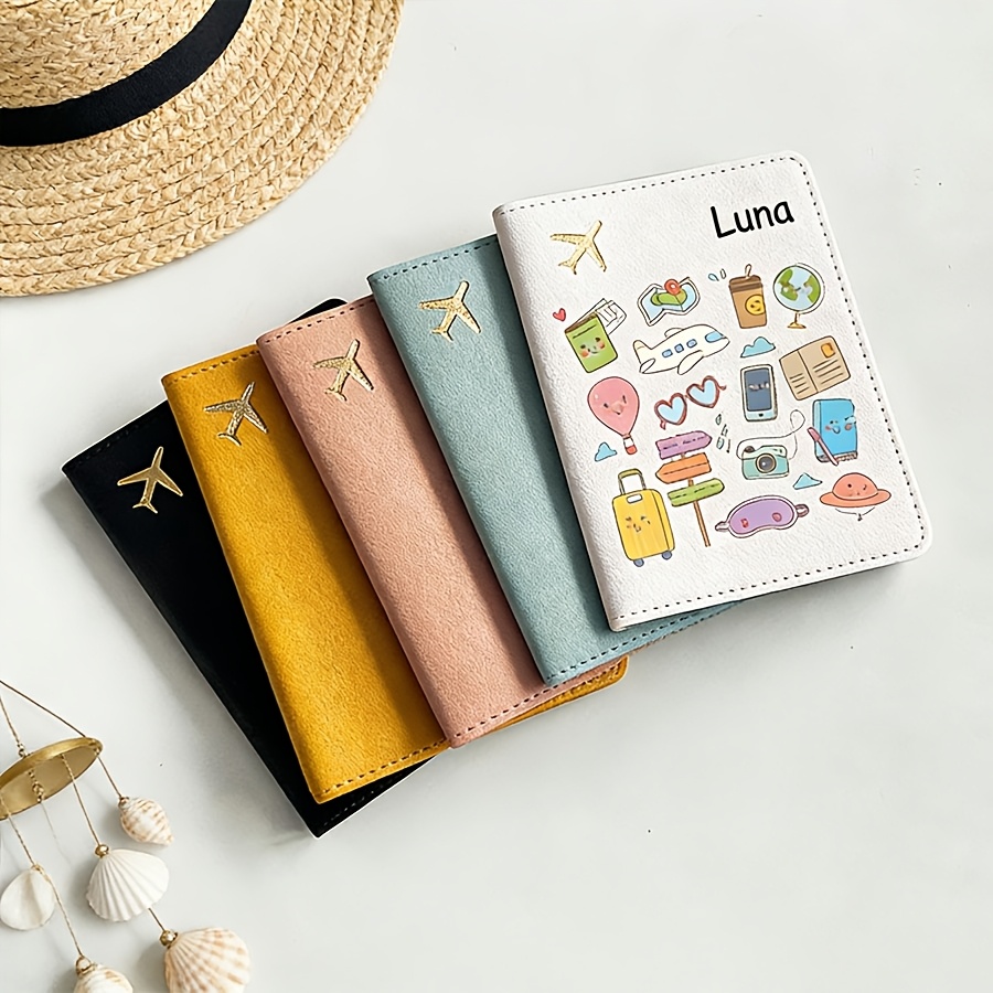 Travel Accessories Essentials - Porte-passeport personnalisé avec nom et texte,