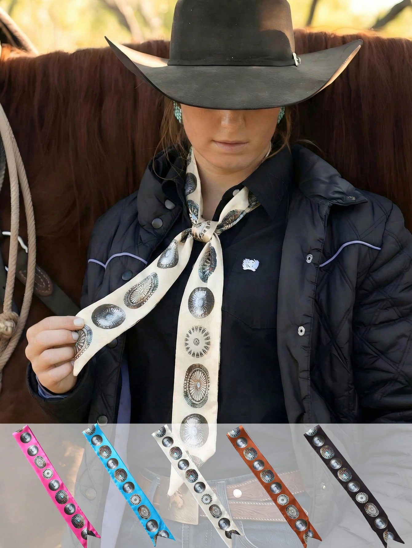 Travel Accessories Essentials - 1 pièce Écharpe/Foulard de cowgirl de
