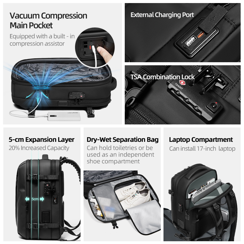 Sac à dos de voyage pour homme - Compression Bag Vacuum avis et prix